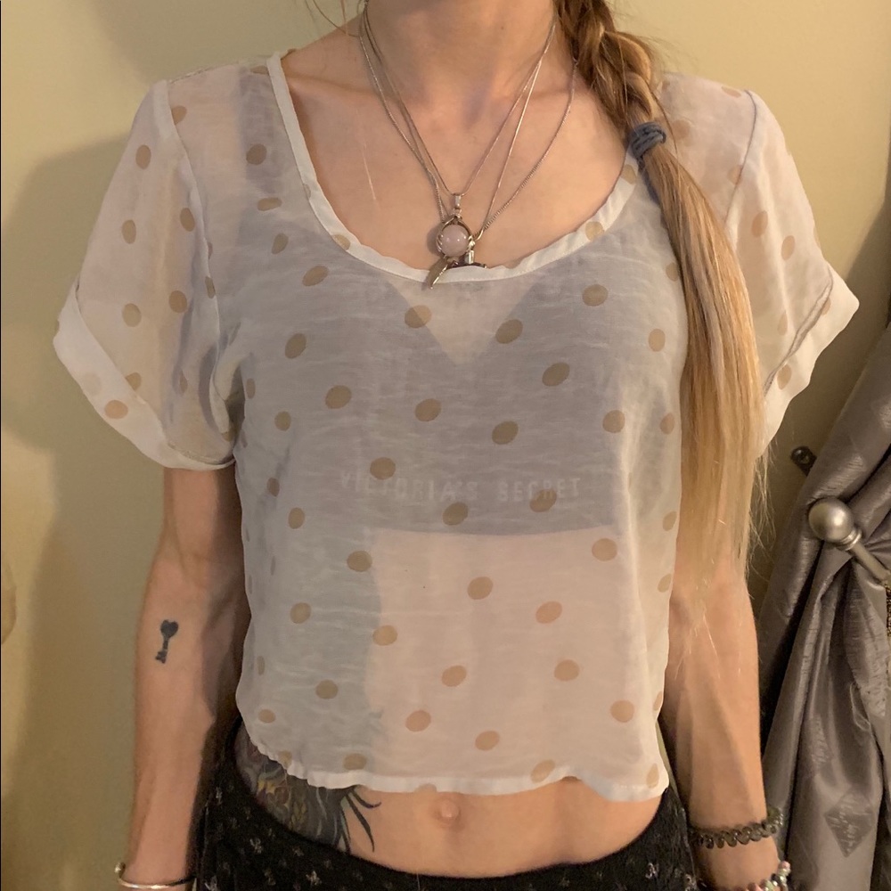 MILLAU sheer women’s lace back tee XS